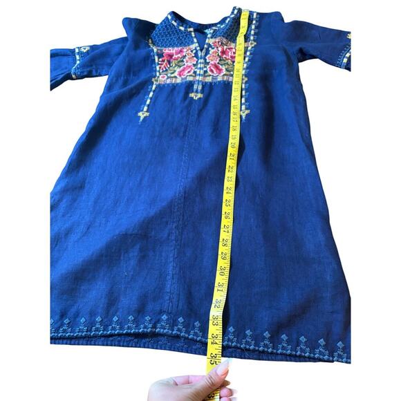 Johnny was boho embroidered dress size small midi bell sleeves cottage core - Picture 7 of 8